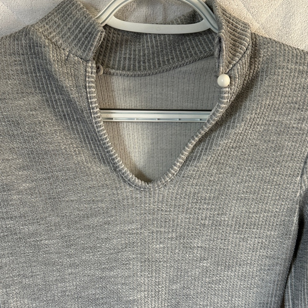 PrettyLittleThing Gray Ribbed Jumpsuit - Picture 3 of 3